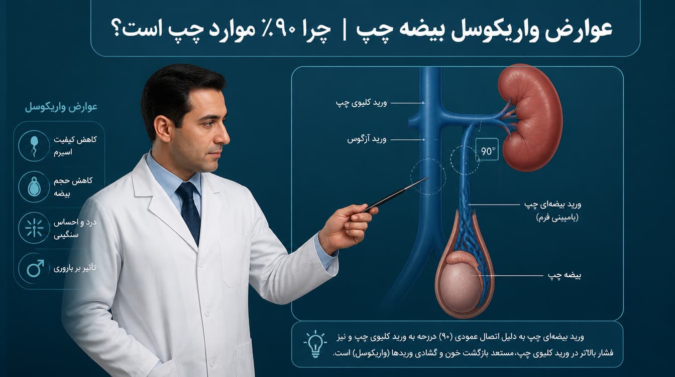 عوارض واریکوسل بیضه چپ