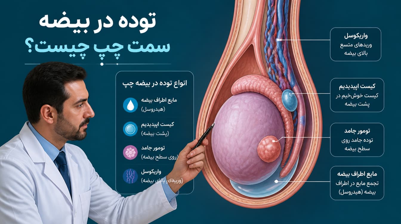 توده در بیضه سمت چپ